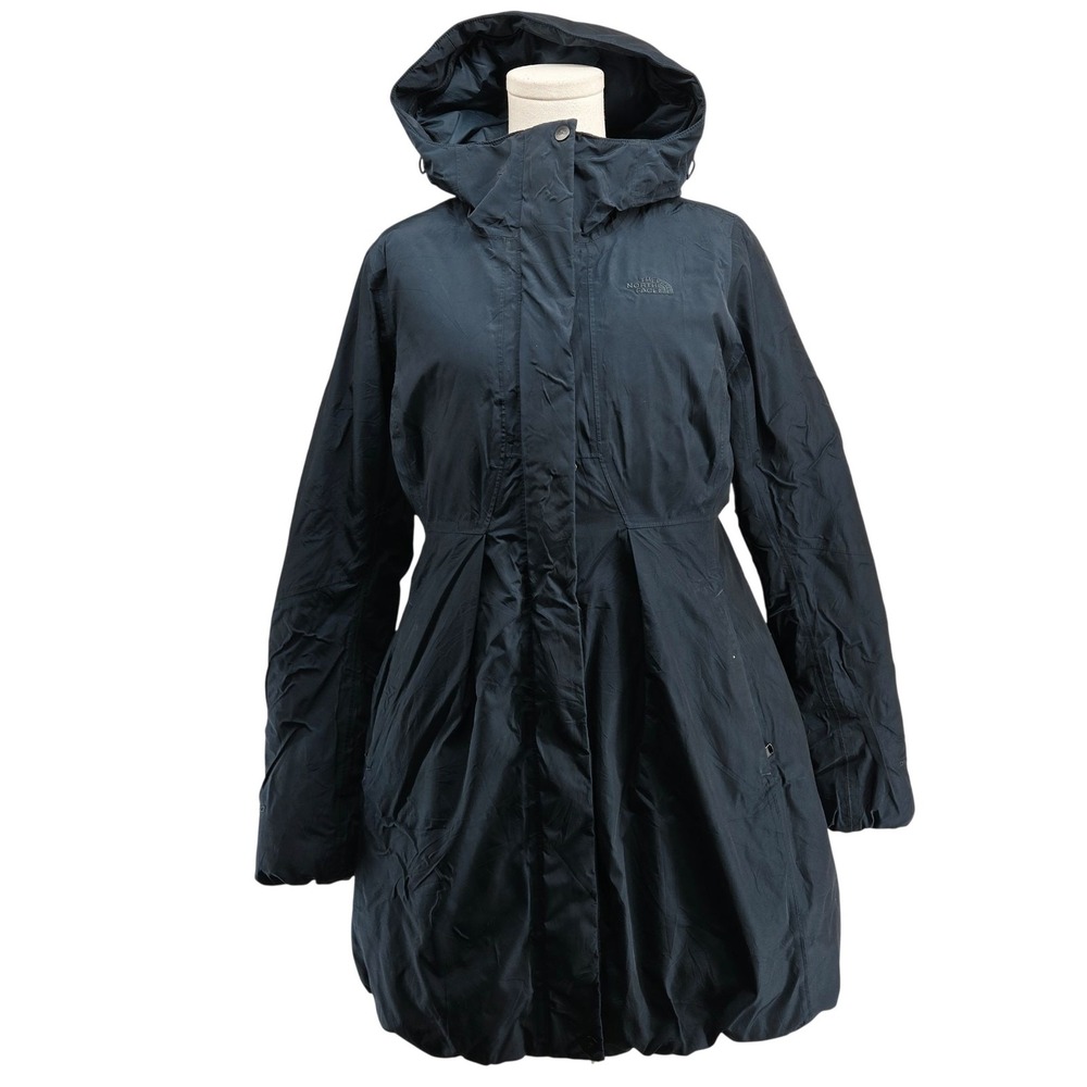 The North Face Coat Womens M Blue Parka Hooded Insulated Lined 550 Down
